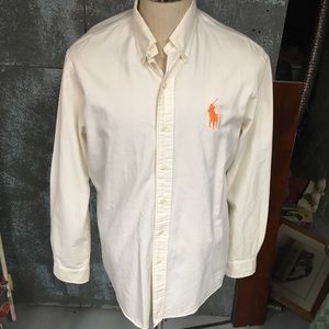 Polo Ralph Lauren white  orange horse button up